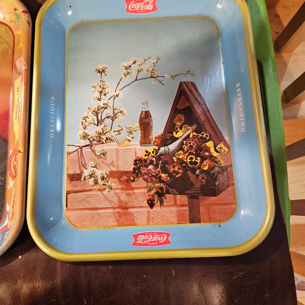 Two Coco Cola Serving Trays